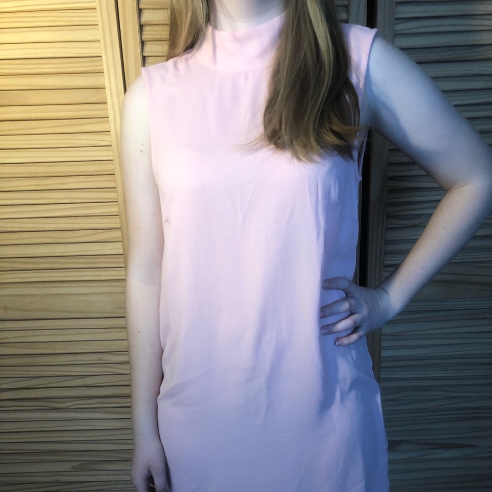 Pink high neck dress